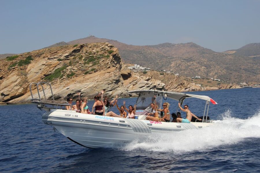 Ios Island: Speedboat Cruise from Mylopotas Beach - Key points at a glance