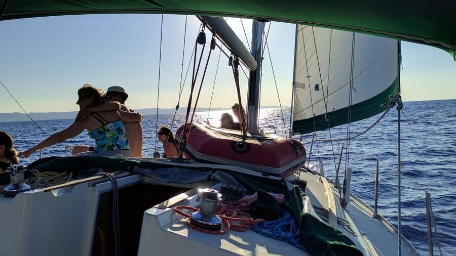 Kassandra: Sunset Sailing Boat Tour of Secluded Coves - Sunset on the Aegean, with room to breathe