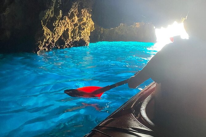 Kayak Trip to Hidden blue Cave, with lunch & fruits. - Starting from Mikros Gialos at 10 a.m.
