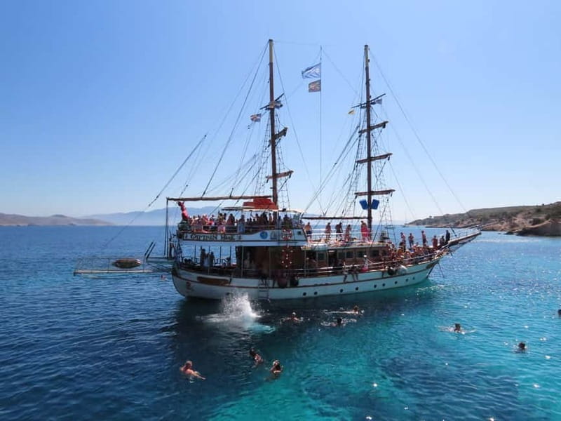 Kos : 3-Island Wooden Ship Cruise w/ Lunch on Captain Hook - Pserimos for beach time and a slower finish