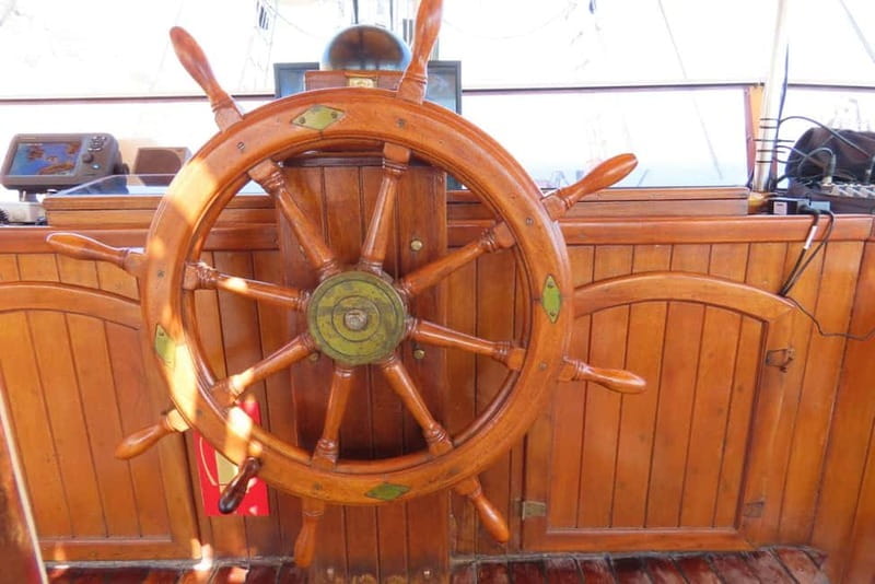 Kos : 3-Island Wooden Ship Cruise w/ Lunch on Captain Hook - Sailing out of Kos and watching for dolphins