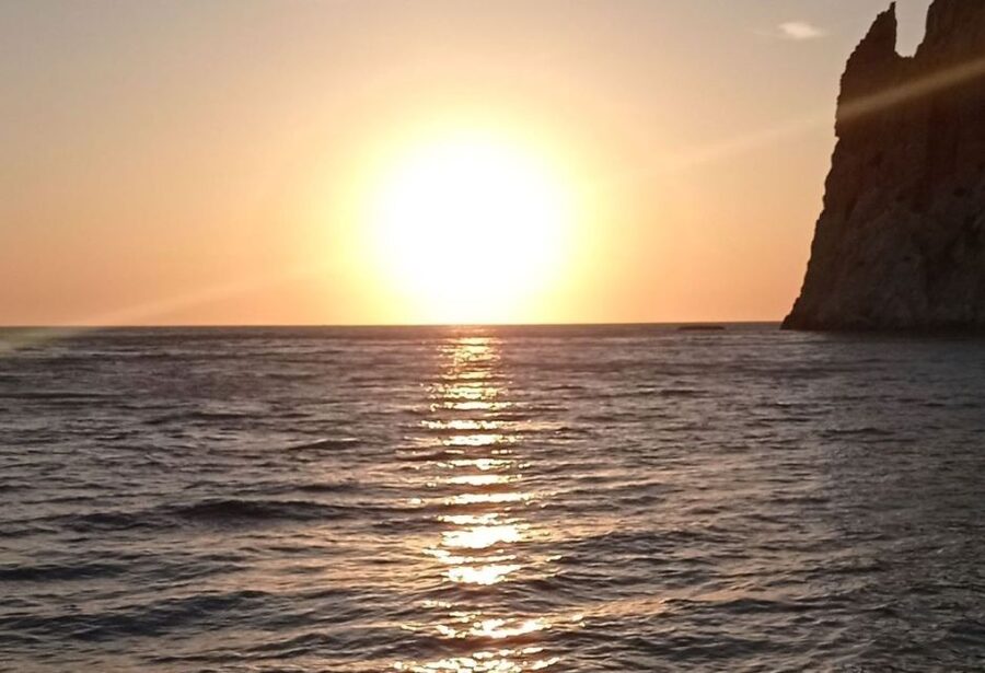 Kos: Sunset Cruise with Swimming and BBQ Dinner - Sunset from the water