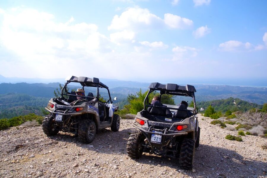 Kremasti: Rhodes 4x4 Buggy Off-Road Tour - The local farm stop adds more than a snack