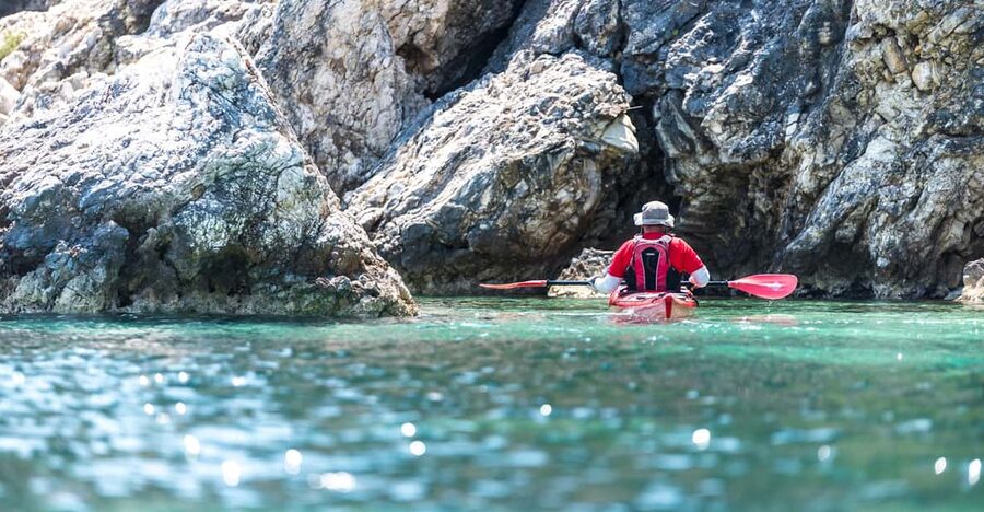 Lefkada: Blue Cave Kayak Tour with a Taste of Greece - How strenuous is four hours on a kayak?