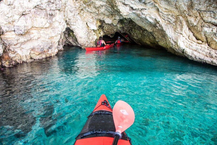 Lefkada: Full Day Sea Kayaking Tour - Madouri and Valaoritis’s poetic home