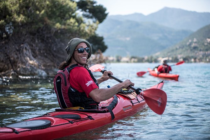 Lefkada Kayak : Explore Blue Cave with a Taste of Greece - Entering the Blue Cave by kayak