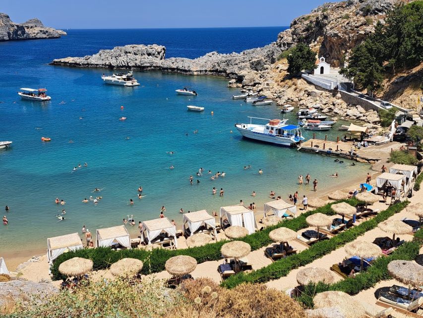 Lindos,Pefkos: All inclusive Swim & Snorkel Boat Cruise - Navarone Bay brings the strongest color