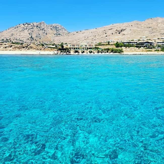 Lindos, Pefkos: Summer Breeze All Inclusive Sunset Cruise - Lindos Bay from the water