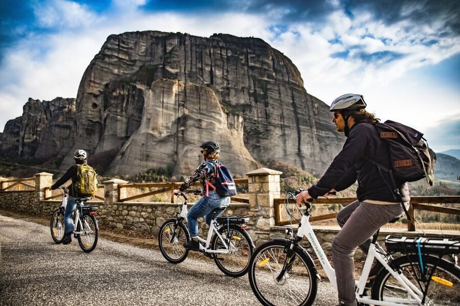 Meteora Electric Bike Tour - Riding beneath the rock pillars