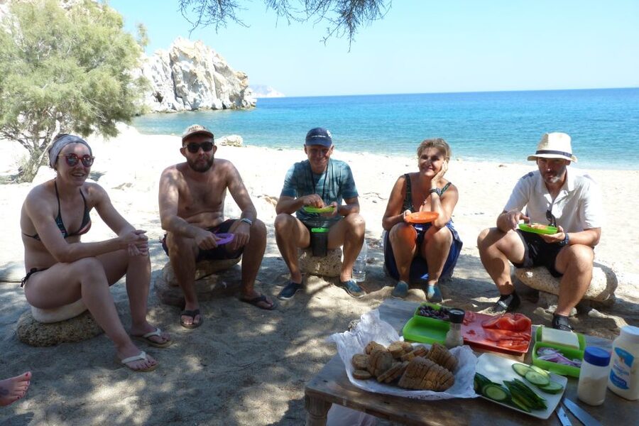 Milos: Guided Kayaking Trip with Snorkelling & Lunch - The longer lunch stop and optional cliff jump