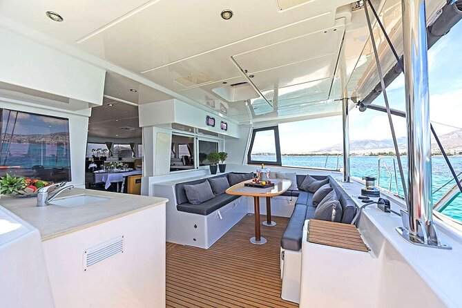 Mykonos Catamaran Premium Day-Sunset Tours 8-flavor Meal & Drinks - Delos is a short sea-level history lesson