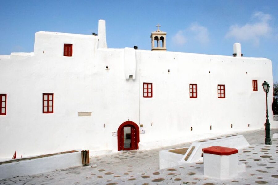 Mykonos: Farm, Ano Mera Village, and Beaches Guided Tour - The final Mykonos Town viewpoint