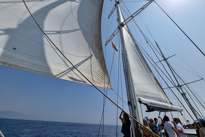 Mykonos Sail Cruise to Rhenia, Guided Tour of Delos, Lunch&Drinks - Walking through Delos with an English-speaking guide