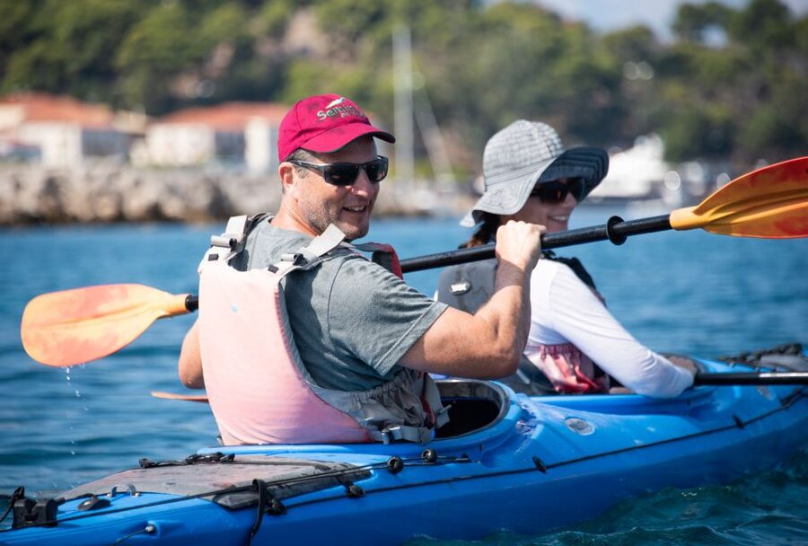 Navarino Bay: Sea Kayaking with Lunch - Paddling west toward Sphacteria