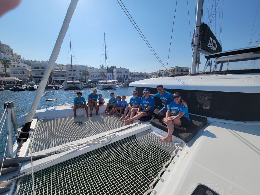 Naxos: Catamaran Cruise with Swim Stops, Food, and Drinks - Swim stops, snorkeling, and the pleasures of a quiet cove