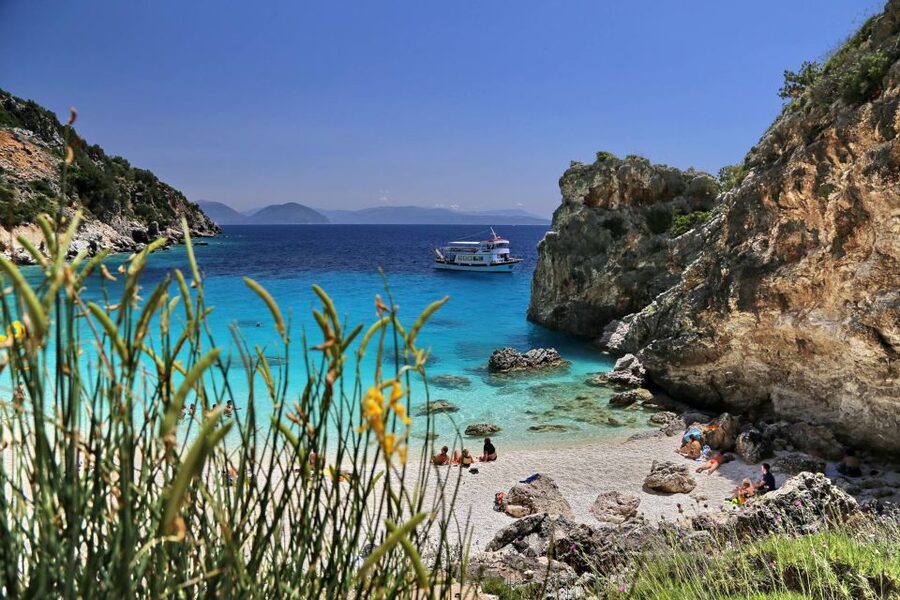 Nydri: Boat Cruise to the famous beaches of Lefkada - Egremni: the day’s best beach stop