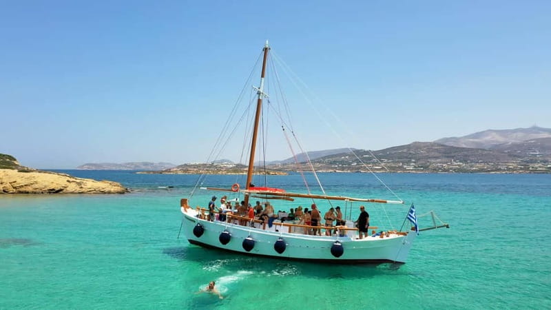 Pounta: Paros & Antiparos Cruise, Swimming & Seafood Lunch - First stop: the Padieronissia Blue Lagoon
