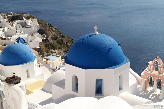Private Classic Santorini Panorama: Visit the most popular destinations! - Prophet Elias puts the whole island beneath you