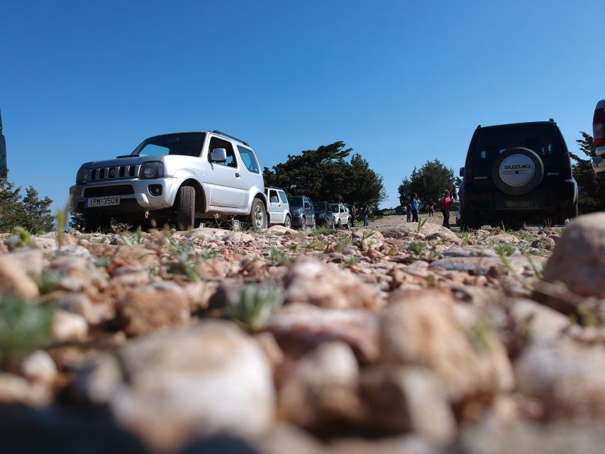 Rhodes: 4x4 Self-Drive Jeep Tour with Pickup in the North - Safety briefing at Maritsa and the first rough tracks