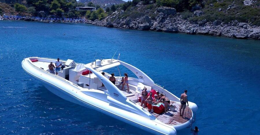 Rhodes: Beach Cruise with Swimming, Meal, & Unlimited Drinks - Anthony Quinn Bay: lunch with a famous view