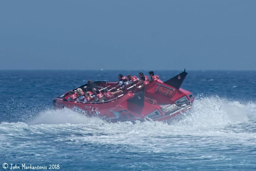 Rhodes: Beaches Trip by Jet Boat with Snorkeling and Drinks - The Rhodes Town and Oasis Beach views