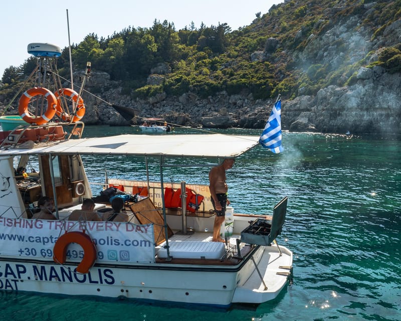Rhodes: Captain Manolis Fishing Trip with BBQ and Swimming - Views, beaches, and the pace of the cruise