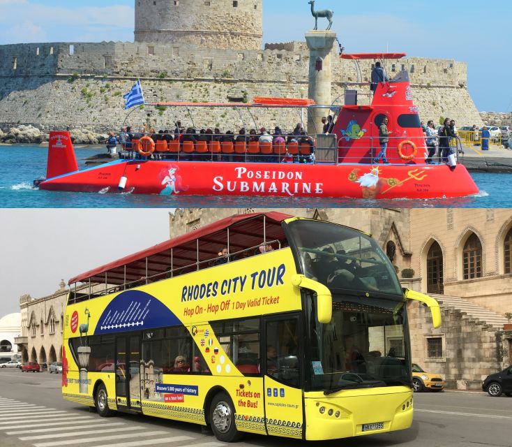 Rhodes: Hop-on Hop-off Bus and Submarine Tour - Two ways to see Rhodes in one day