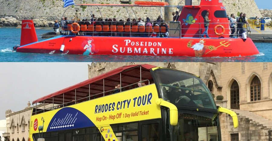 Rhodes: Hop-on Hop-off Bus and Submarine Tour - Starting at Mandraki Harbor