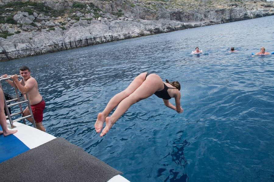 Rhodes: Lindos Cruise with 2 Swim Stops - Tsambika Blue Lagoon on the return