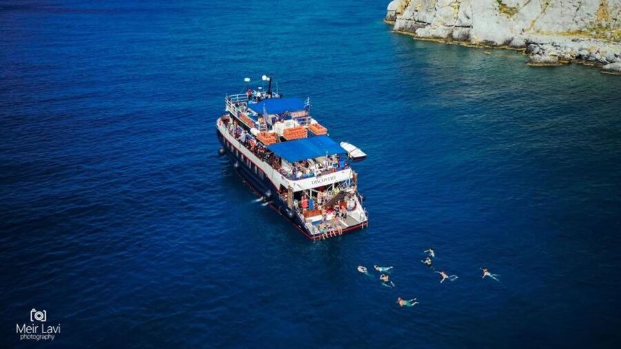 Rhodes: Lindos Cruise with 2 Swim Stops - Life on board: space, shade, and sunbeds