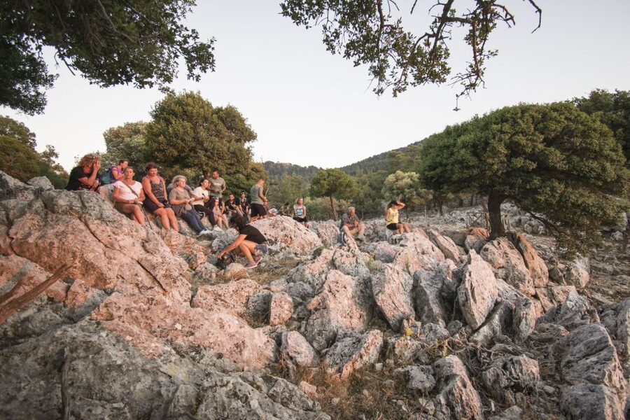 Rhodes: Profitis Ilias Guided Sunset Hike - A snack, a drink, and the sunset wait