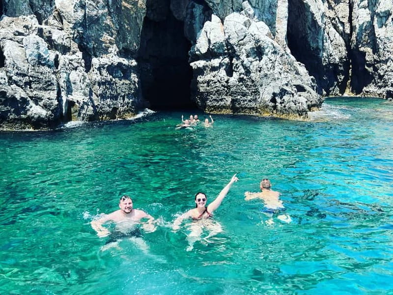 Rhodes: RIB Cruise with Drinks and 4 Swim Stops - Alikies caves, the most atmospheric stop