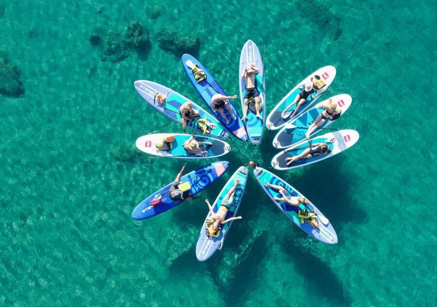 Rhodes: Stand-Up Paddleboard and Snorkeling Tour - Following the cliffs toward Rhodes’ sea caves
