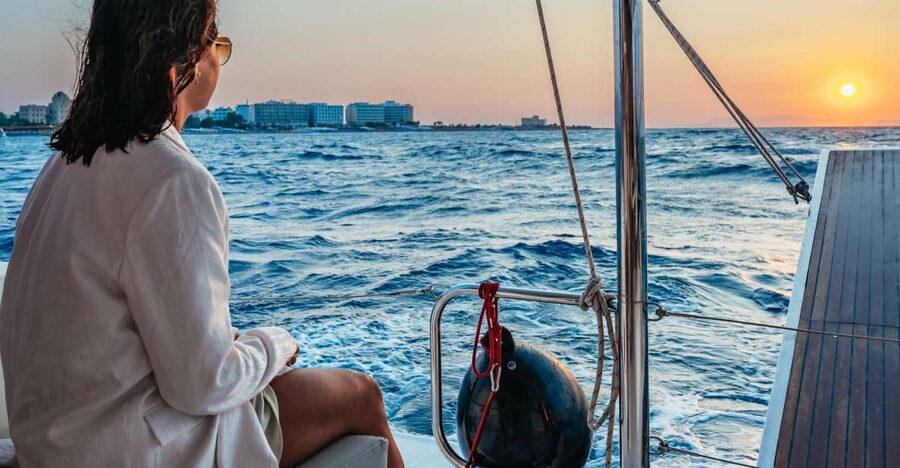 Rhodes: Sunset Catamaran Cruise with Dinner Buffet & Drinks - Booking, cancellation, and useful preparation