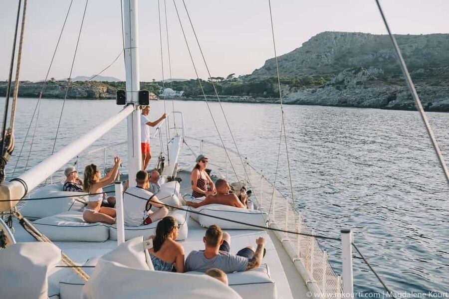 Rhodes: Sunset Cruise w/ Gourmet Buffet, Drinks & Live Music - Local drinks, Greek spirits, and a relaxed bar