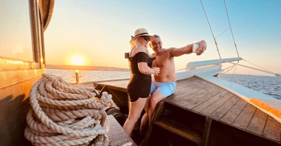 Rhodes: Sunset Cruise with Unlimited Aperol, Beer, and Wine - The open bar and onboard atmosphere