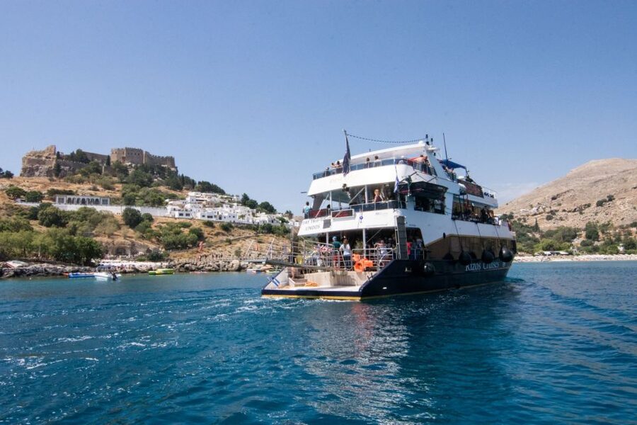 Rhodes Town: Boat Trip to Symi Island and St Marina Bay - Arriving in Symi Harbour