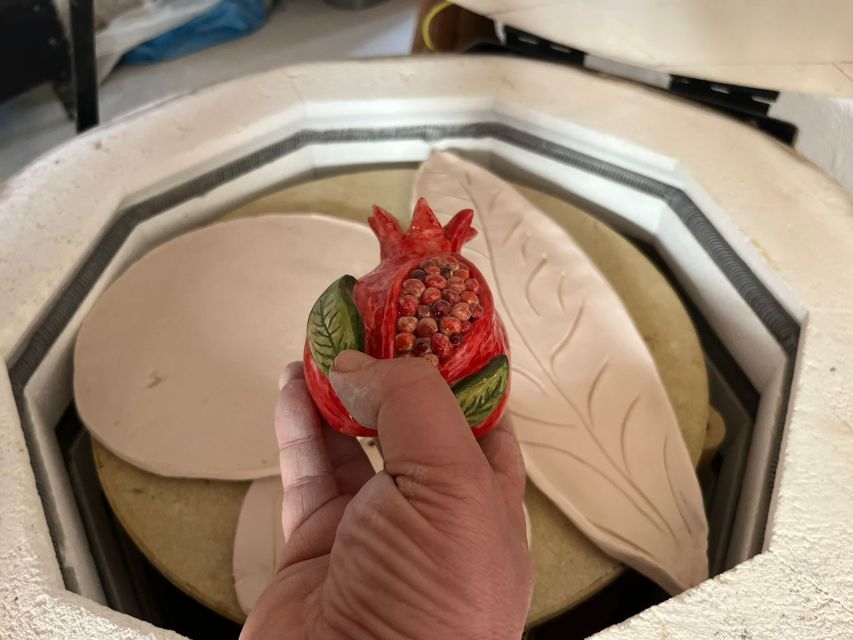 Rhodes Town: Pomegranate Pottery Masterclass - The final choice: taking home someone else’s finished work