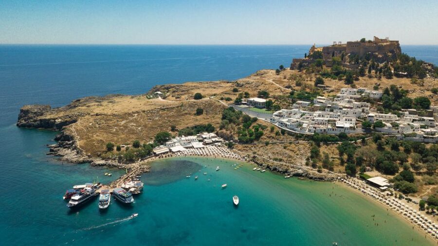 Rhodes Town: Scenic Cruise to Lindos with Swim Stops - Swimming at Anthony Quinn Bay