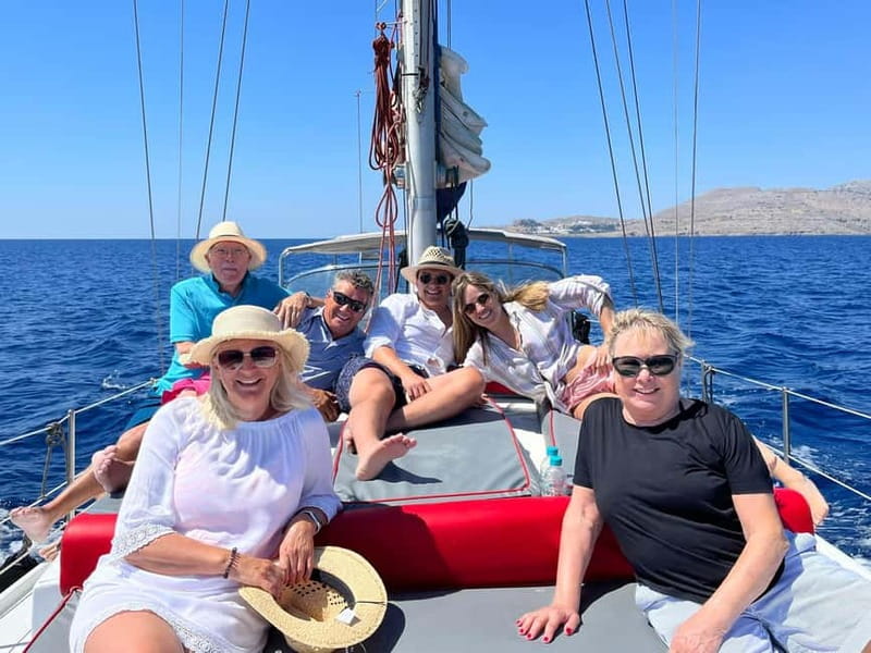 Sailing tour around Lindos with food and drinks - Meeting Georgios at the Lindos jetty