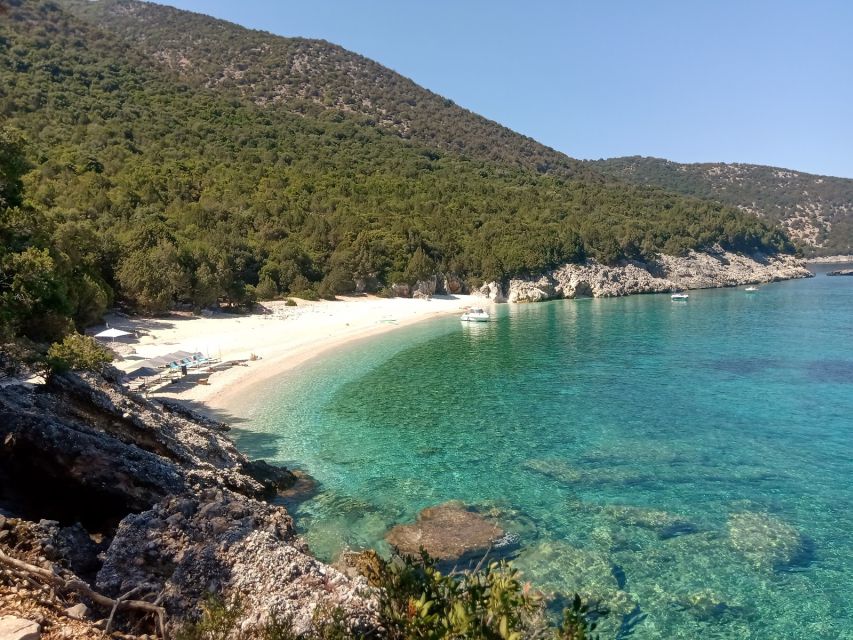 Sami: Ithaca Island Boat Trip with Swimming and Snacks - Filiatro Beach and the long middle swim