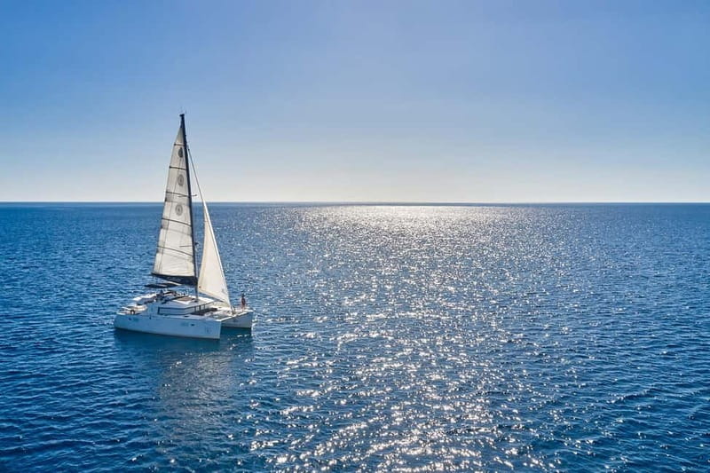Santorini: Caldera Classic Catamaran Cruise w/ Meal & Drinks - The Greek BBQ is a major part of the value