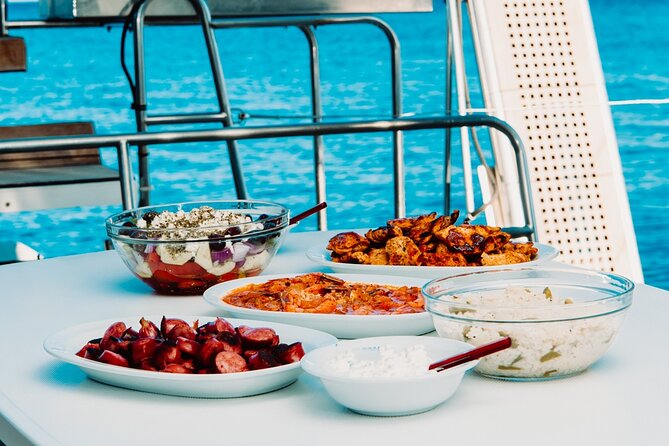 Santorini Caldera Gold Day Cruise with BBQ on board and Open Bar - What the $193.57 price really covers