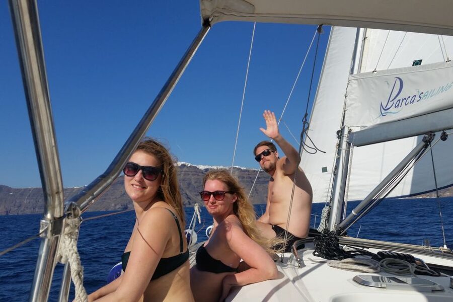 Santorini Caldera: Sunset Sailing Cruise with Meal - The crew and the small-group feel