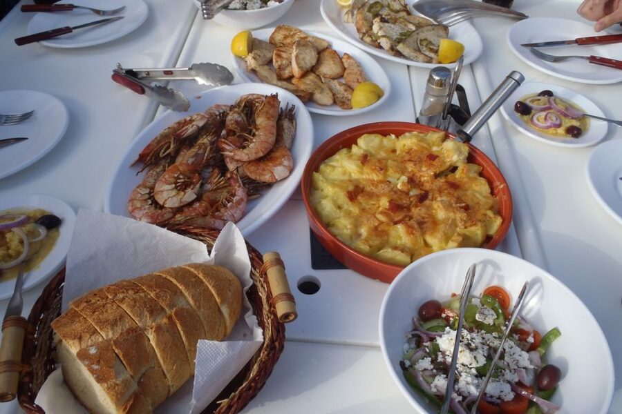 Santorini Caldera: Sunset Sailing Cruise with Meal - Swimming near Mesa Pigadia and Palea Kameni