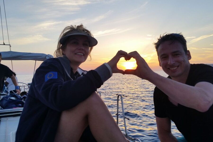 Santorini Caldera: Sunset Sailing Cruise with Meal - A barbecue dinner on the boat