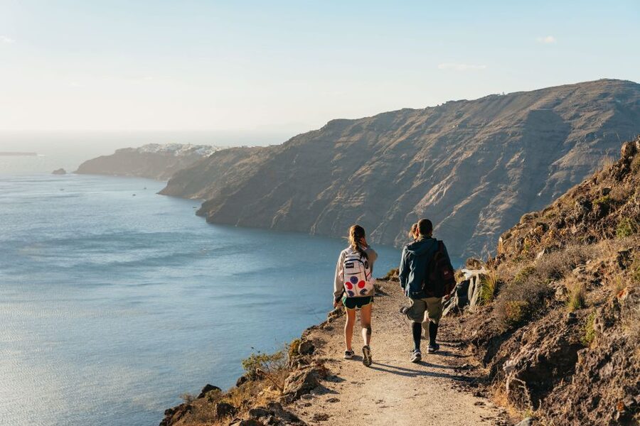 Santorini: Caldera Trail Guided Hike and Sunset Viewing - Prophet Elias chapels and the picnic break
