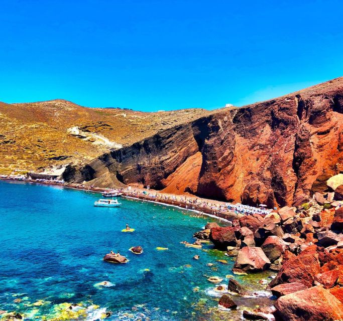 Santorini: Guided Island Day Trip with Beach Visit - Fira above the caldera