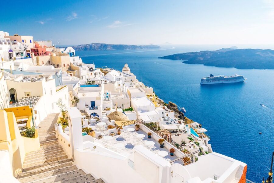 Santorini: Guided Island Day Trip with Beach Visit - Prophet Elias Monastery and Santorini from above