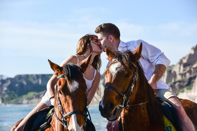 Santorini Horse Riding to Black Sandy Beach - Photos that capture the beach ride